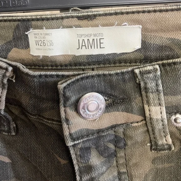 Topshop Moto Camouflage High Rise Skinny Stretch Pants - Picture 5 of 9